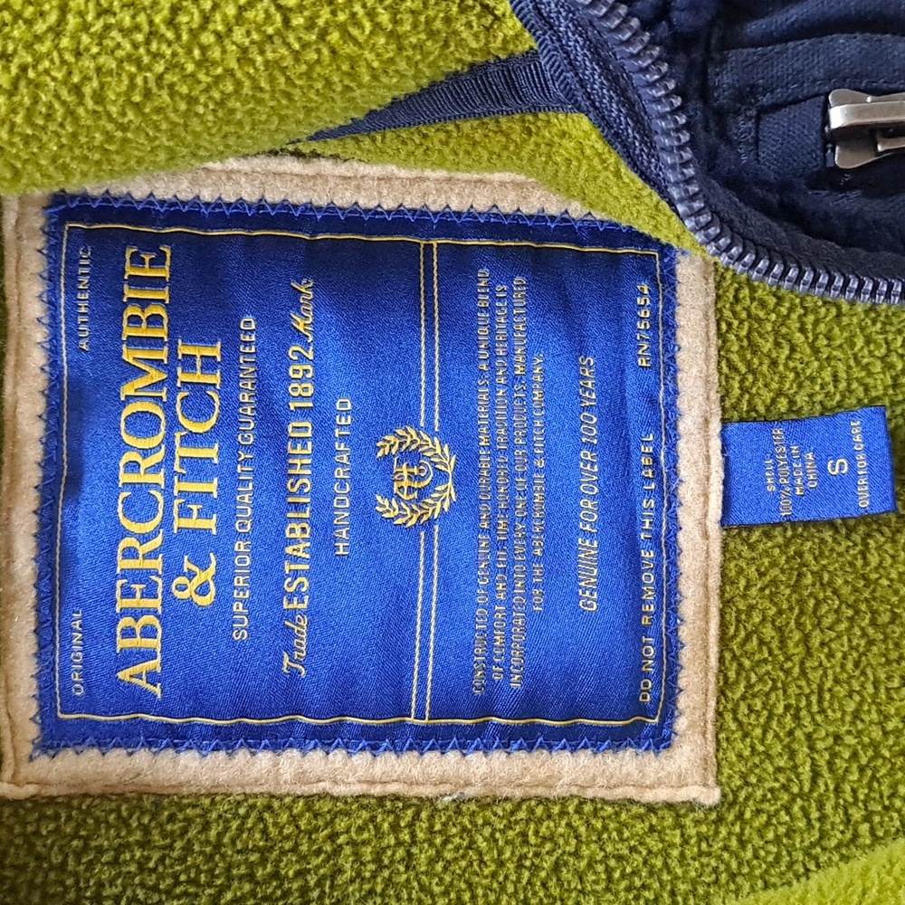 Vintage Abercrombie & Fitch Zip Chunky Original Authentic Sherpa Fleece Jacket - Picture 2 of 8